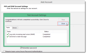 Test Account Settings