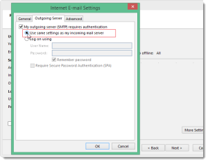 Internet Email settings