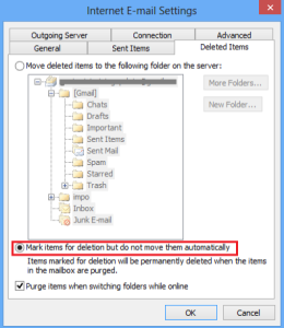 Delete message using IMAP account