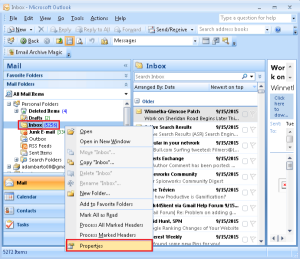 Archive folder to reduce mailbox size