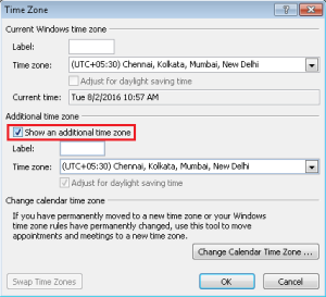 show additional time zone