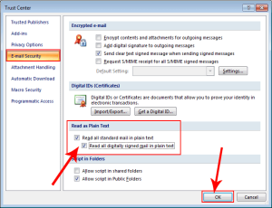 Change to plain text format of emails in Outlook 2007