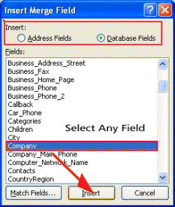 Select any field