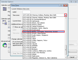 Select time zone format
