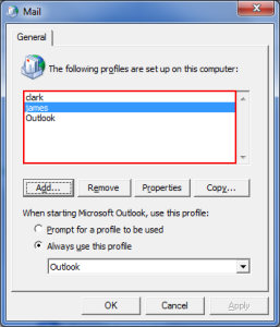 profile name in list