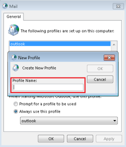 enter profile name