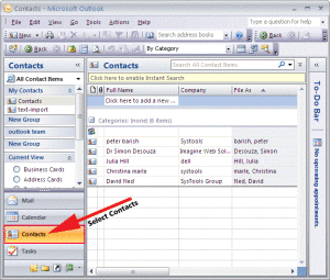 Contact folder